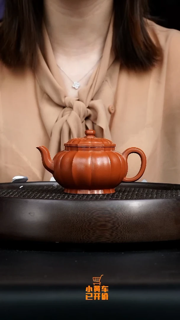 茶壶紫砂0603早直播朱浩朱泥筋纹婉玉