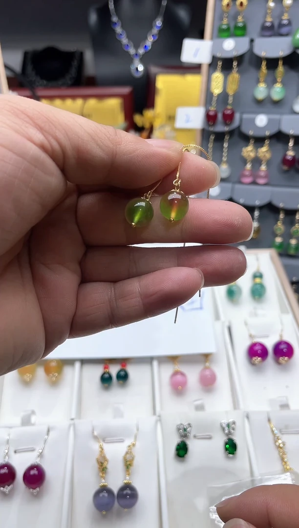 【闪购商品】玛瑙/玉髓耳饰14K金镶嵌时尚耳饰111