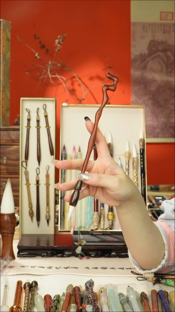 184号闪孤品高货毛笔链接 清水试笔 蘸墨不退