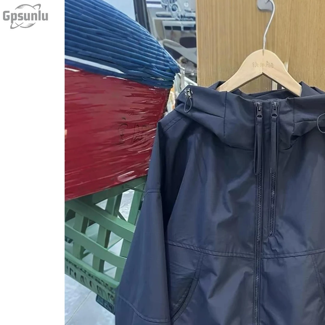 gpsunlu双拉链休闲外套连帽气质秋季新款冲锋衣百搭宽松夹克上衣