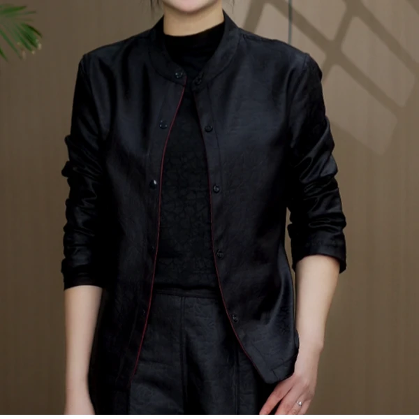 007【老料龟裂纹】秋季新款老料双面双穿高端时尚百搭上衣女外套