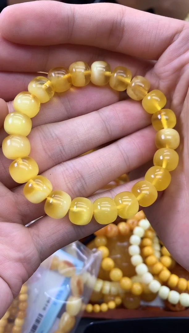 未镶嵌蜜蜡裸石手串