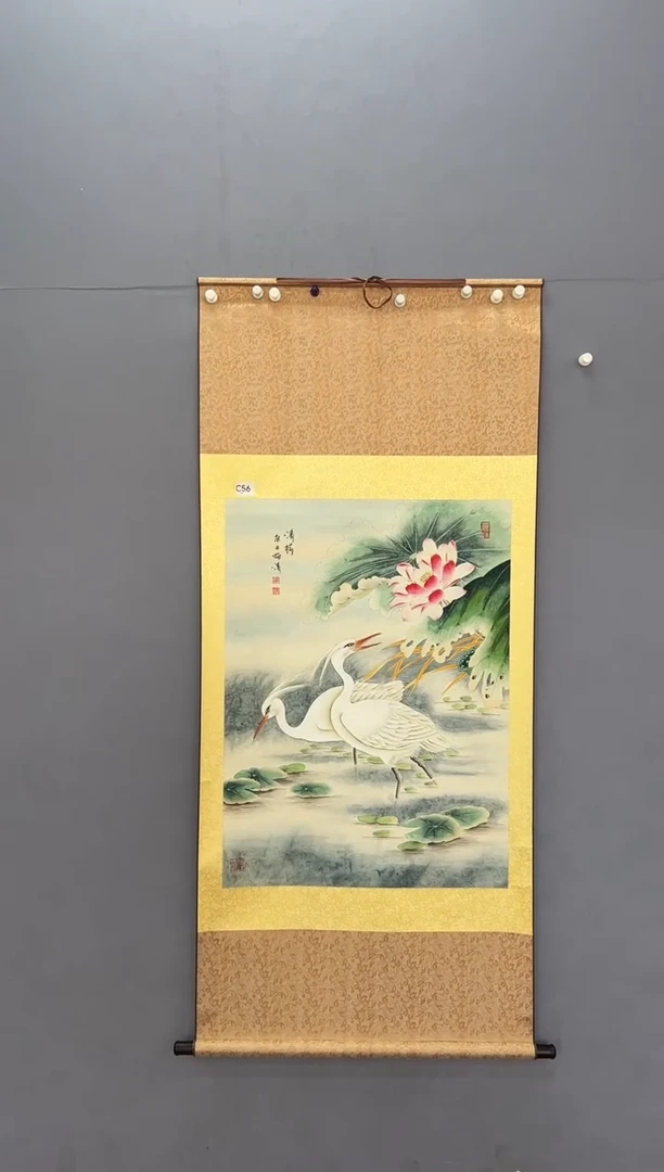 国画梅清老师4pc花鸟卷轴作品
