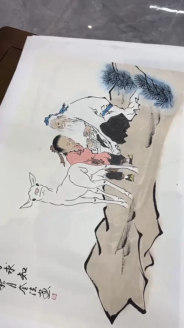 国画刘奎法/精品国画工笔人物/3平尺