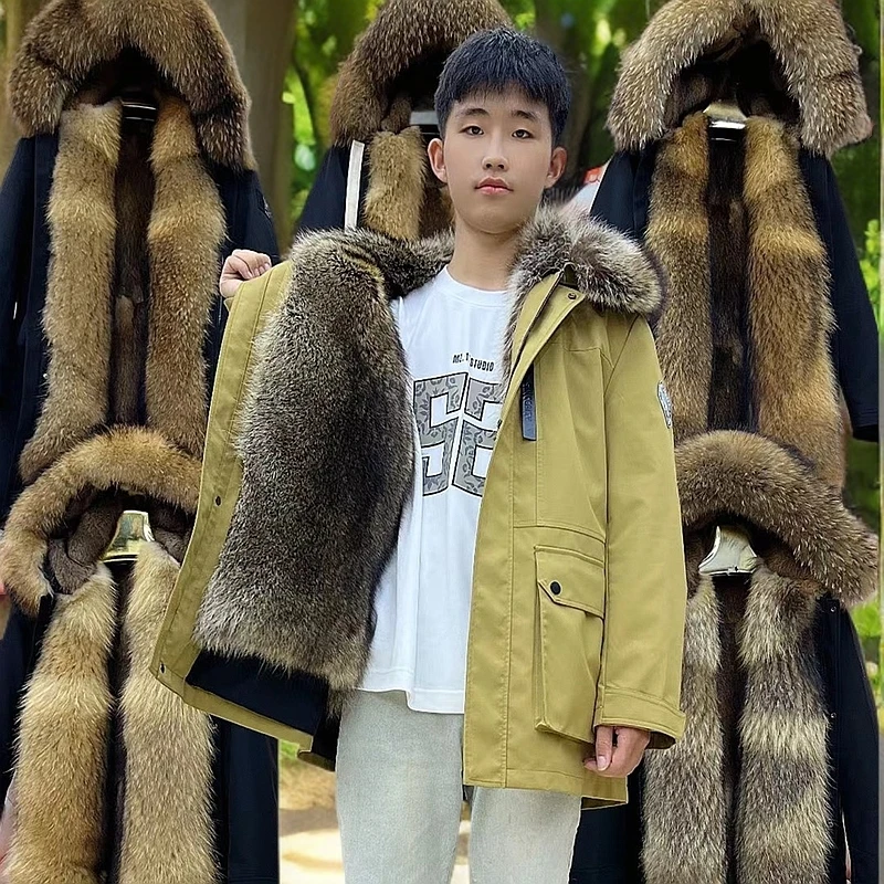 【极寒系列】时尚工装休闲中长款男款冬季保暖外套连帽秋冬加绒加厚
