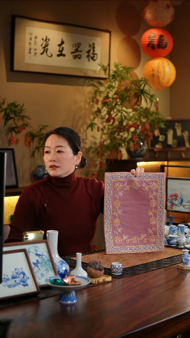【闪购商品】织绣玫瑰花框长茶席19号
