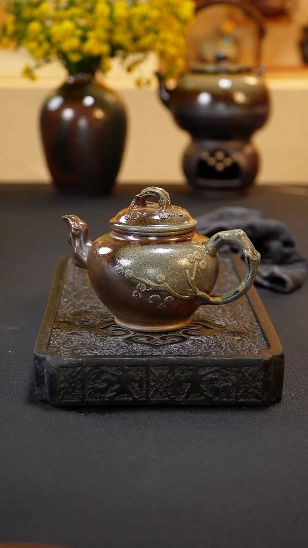 茶壶紫砂纯自然柴烧1