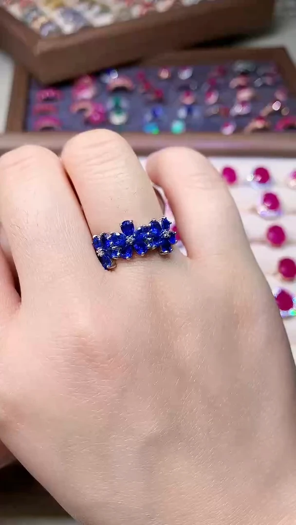 【闪购商品】蓝宝石戒指银S925镶嵌000