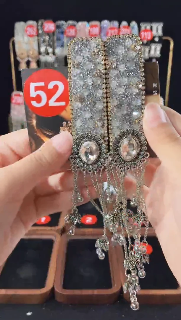 仿水晶铁合金52原创发夹一对倒夹