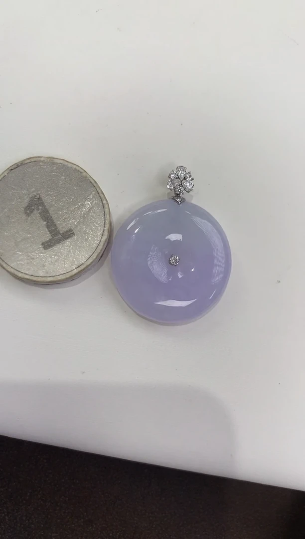 颈饰18K金镶嵌翡翠天然缅甸a货翡翠