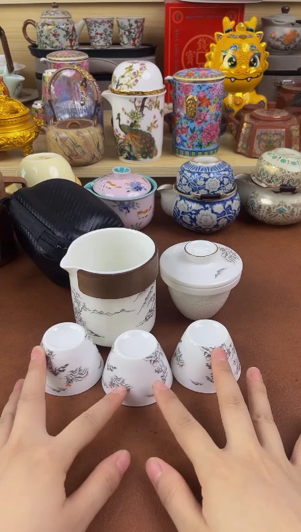 陶瓷茶具摆件旅行套组