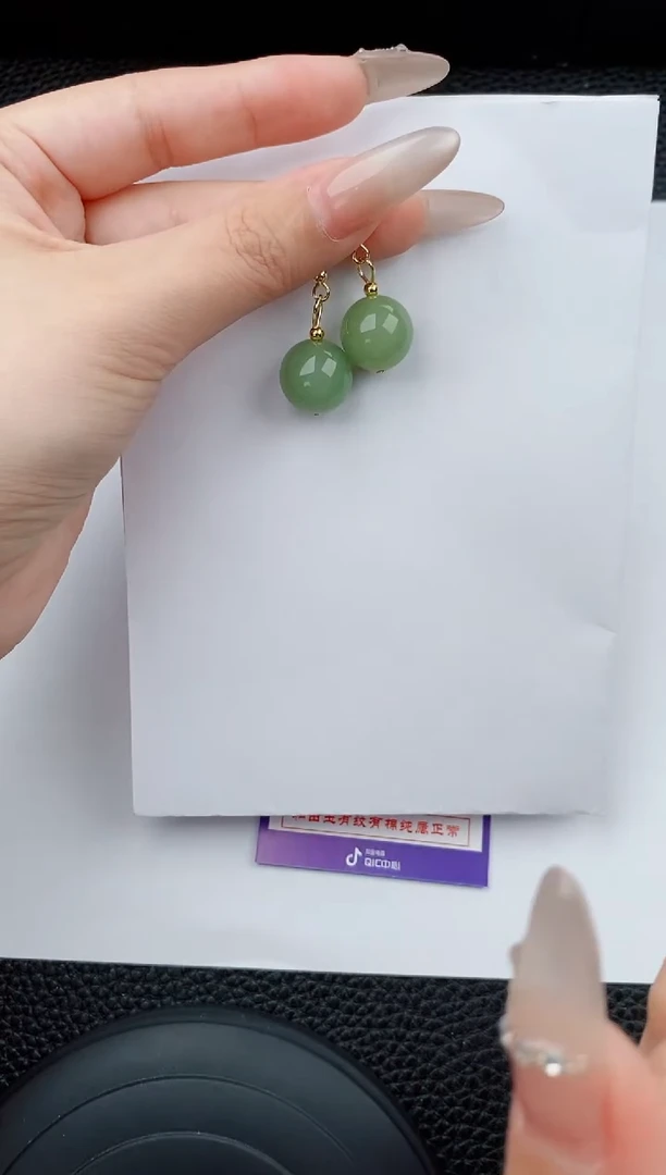 东陵石未镶嵌耳饰555碎玉微色差T