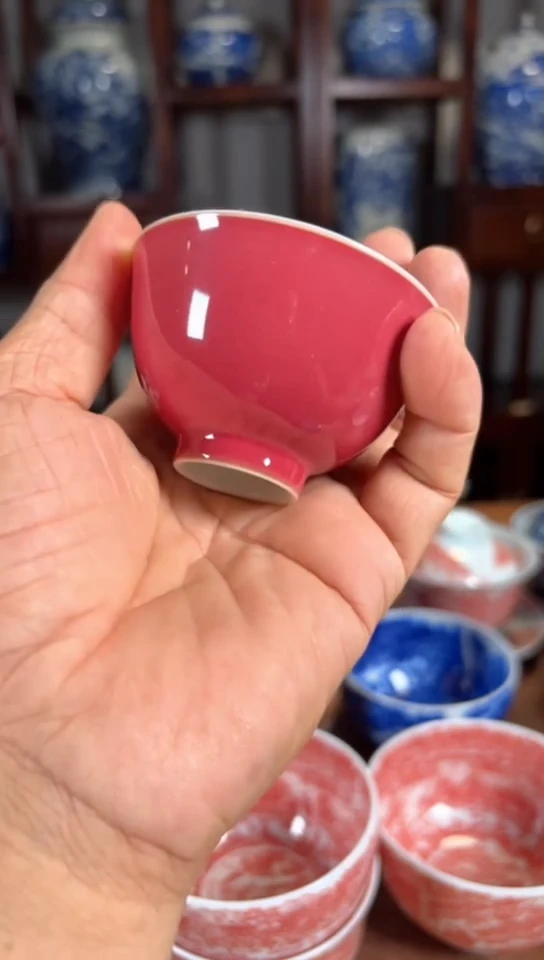杯五彩瓷器杯子瓷器杯子瑕疵