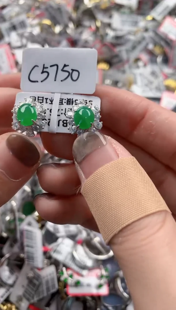 银S925镶嵌戒指翡翠999  1