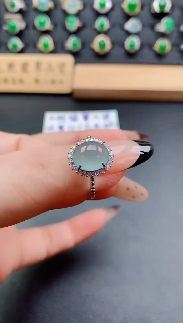 银S925镶嵌戒指翡翠1212