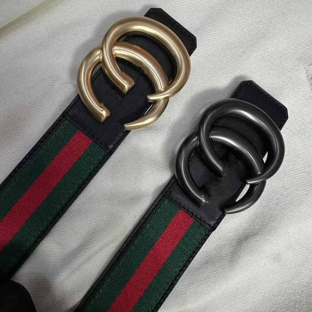 双G-针扣 彩虹条 新款男士男款时尚腰带休闲经典