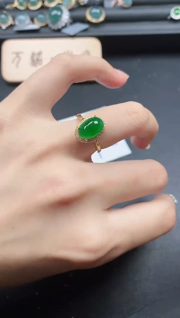 翡翠戒指银S925镶嵌51511