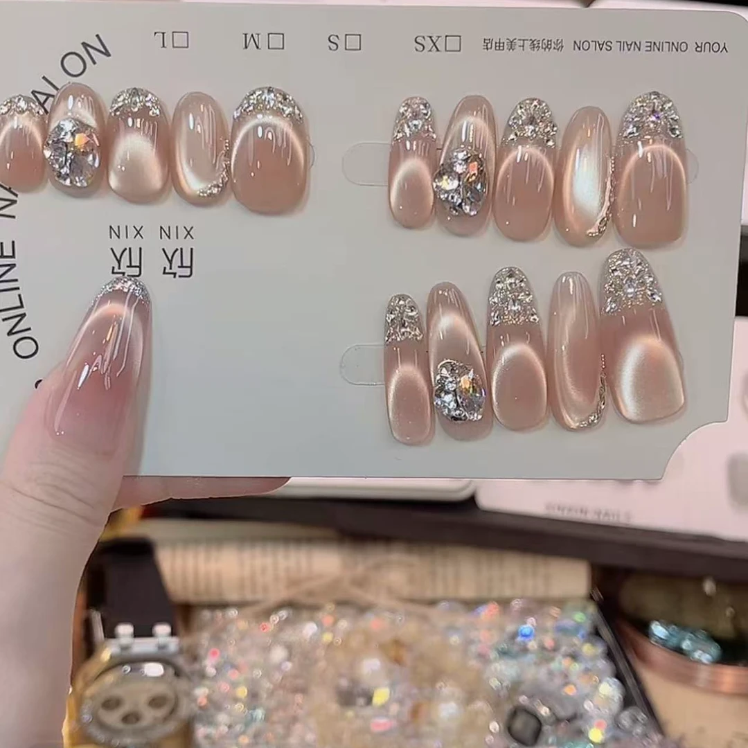 银河碎钻纱- painted clear bow 纯手工穿戴甲 10片装