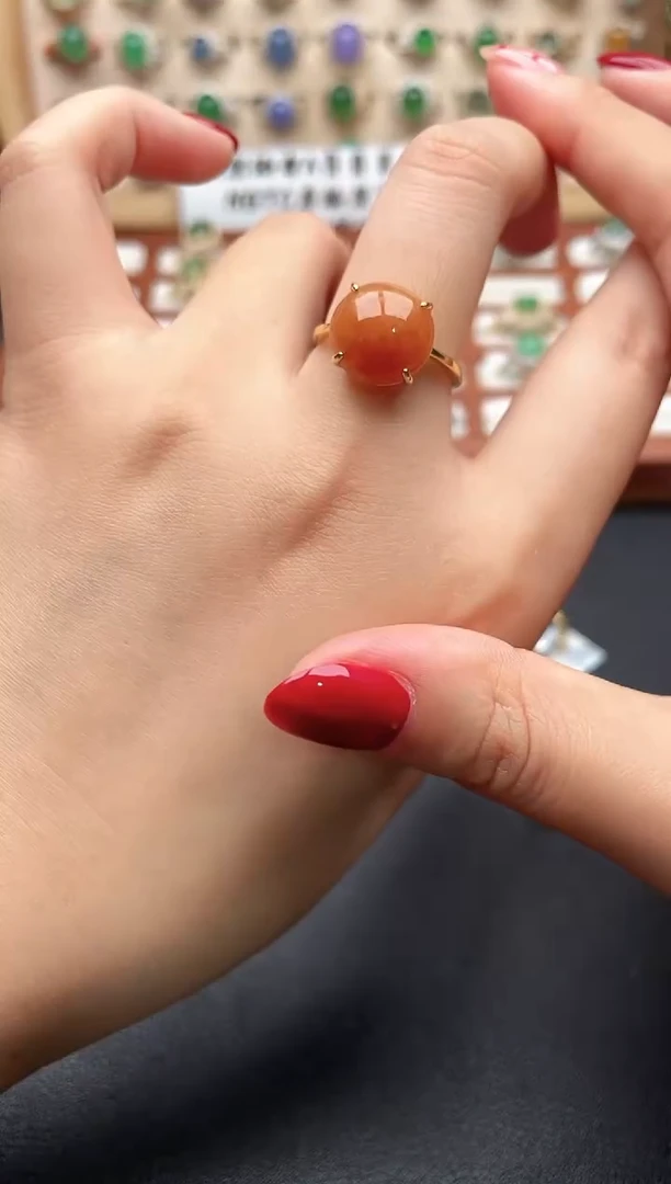 银S925镶嵌戒指翡翠一物一证一证