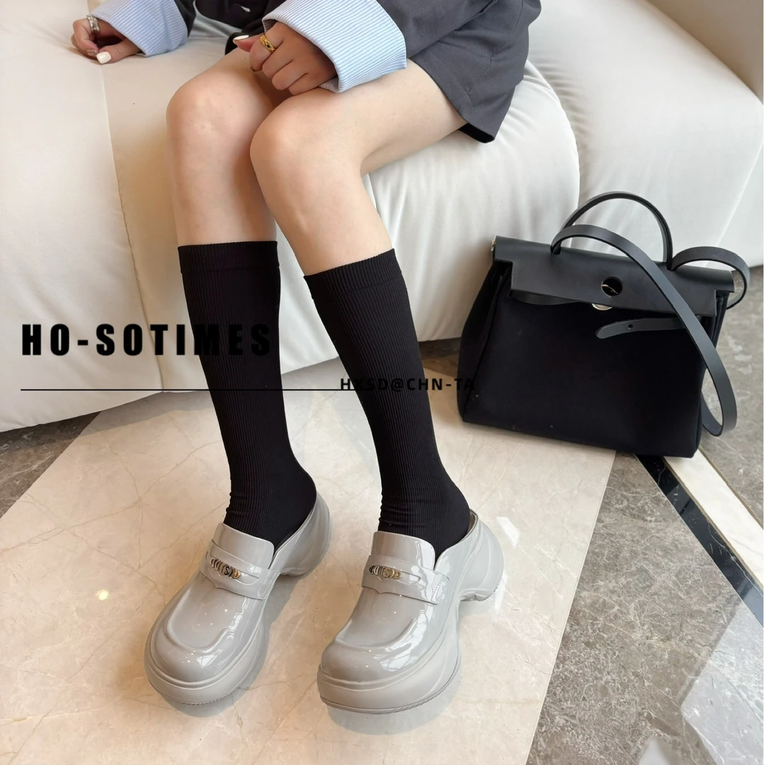 2025真皮厚底女拖鞋休闲包头拖鞋