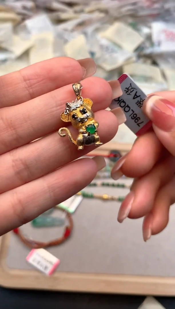 银S925镶嵌挂件翡翠一