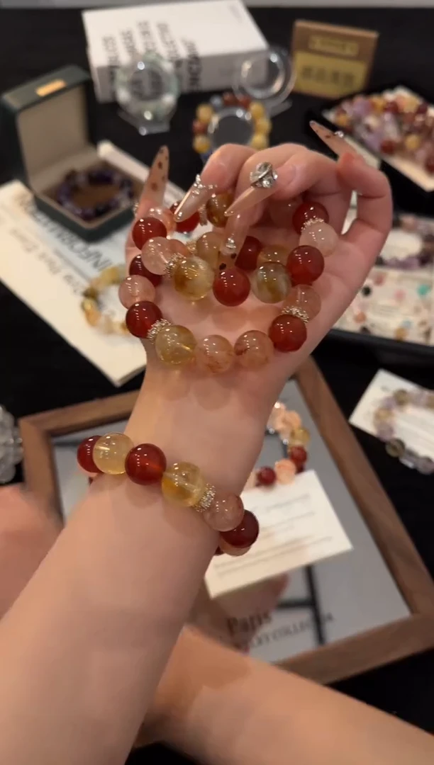 合金手链水晶红红火火多宝x3026