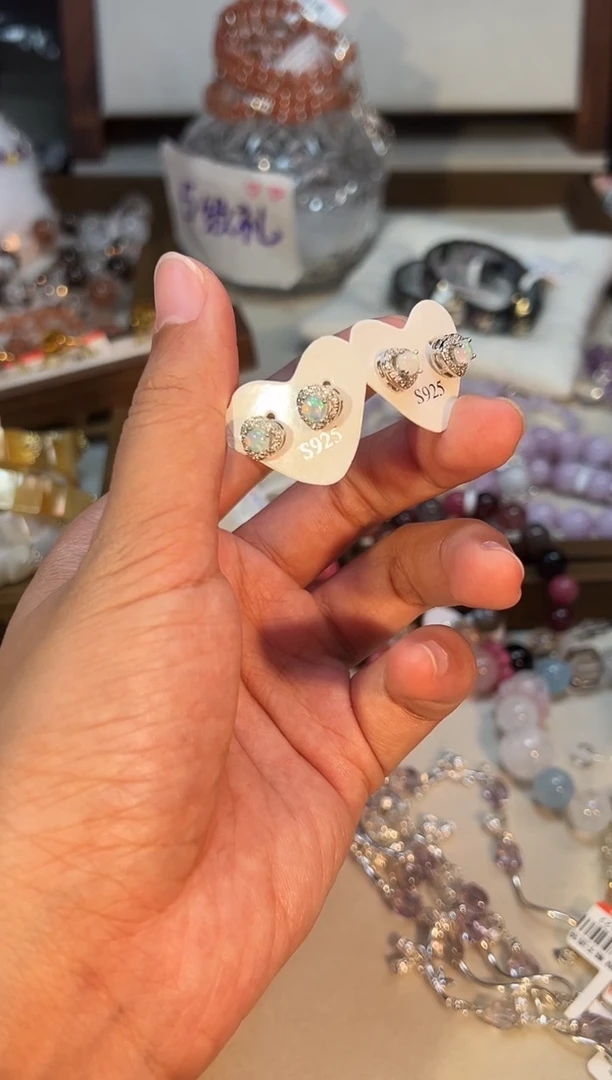 银S925镶嵌欧泊珠宝奇石p921多样性发货一件