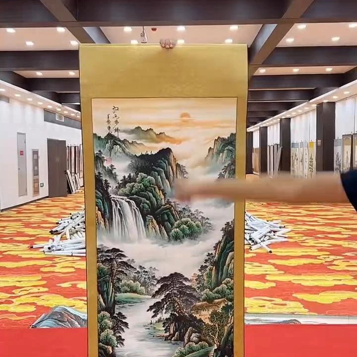 国画装饰挂画卷轴高端锦绫已装裱 （四尺）