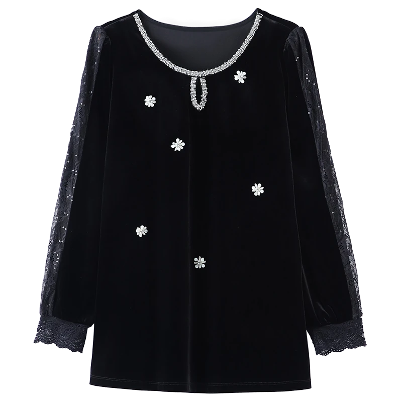 秋季2025新款大码显瘦洋气减龄轻奢高级感黑色上衣ZSX25A0141