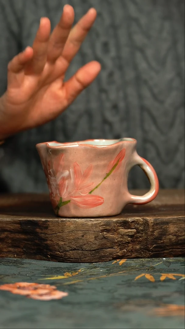 【闪购商品】杯釉下彩手工手绘同款陶器