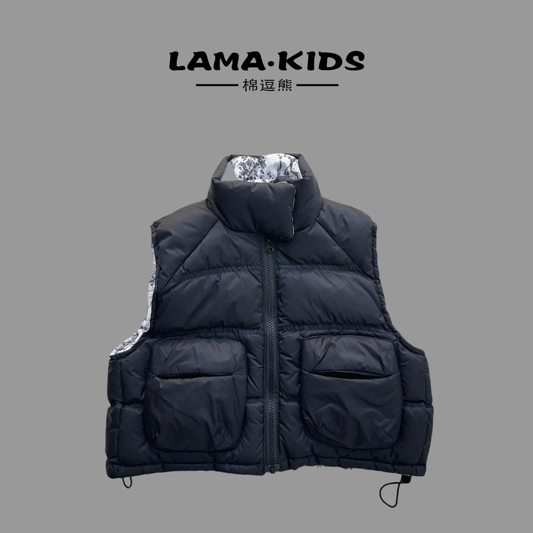【棉逗熊品牌】男童韩版冬季休闲男童百搭酷帅【羽绒马甲】-95