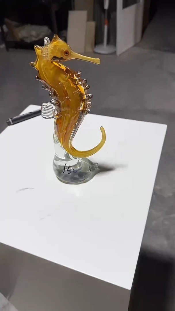 手工艺品琉璃琉璃海马摆件