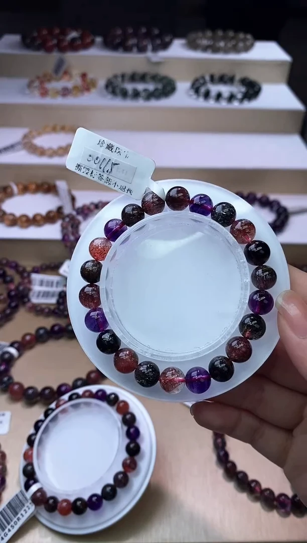 【闪购商品】水晶手链未镶嵌黑加仑超七8m+