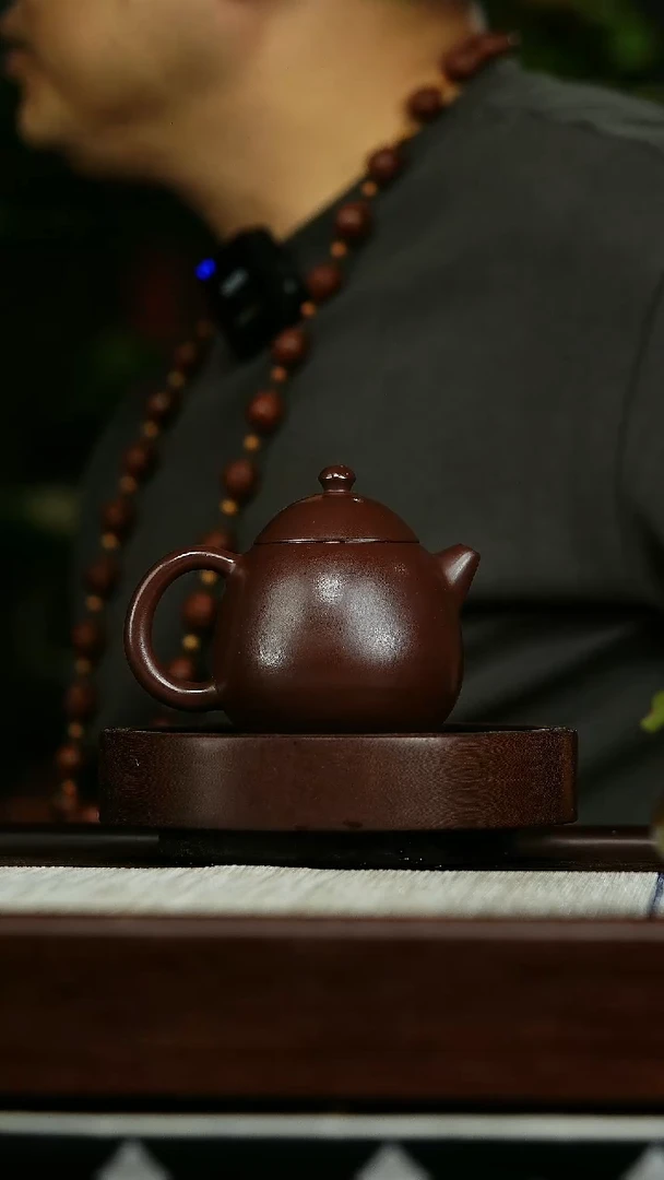 茶壶紫砂n15石红龙蛋壶