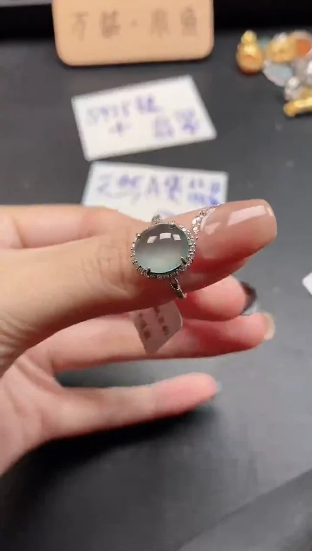 银S925镶嵌戒指翡翠51511