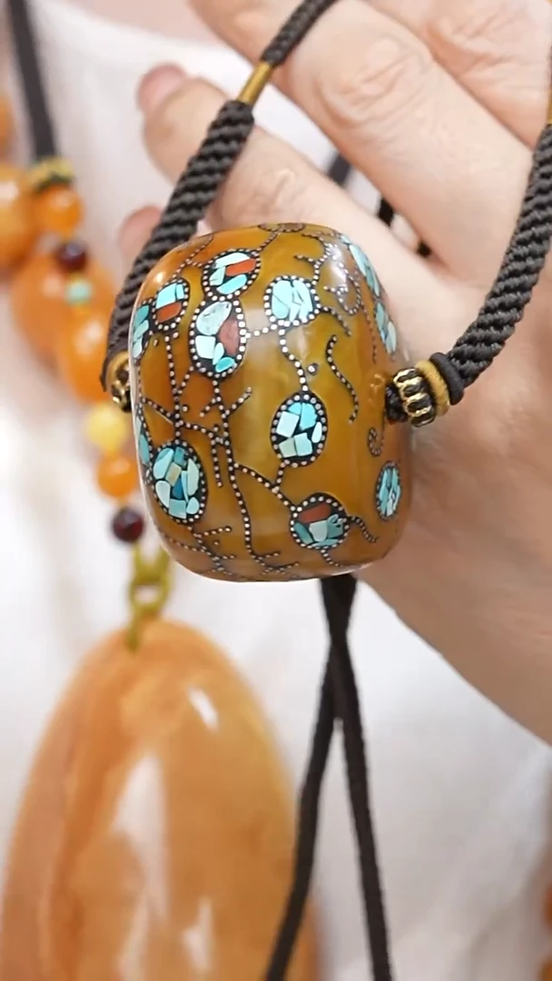 蜜蜡颈饰未镶嵌3980天然蜜蜡珠宝奇石全部保真