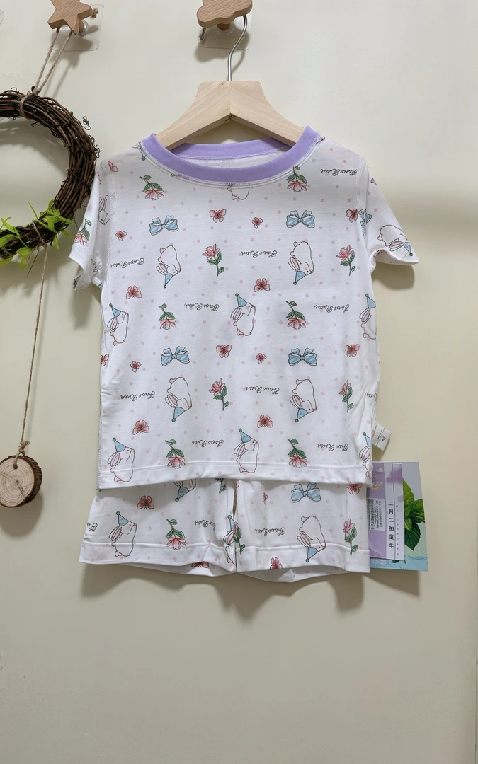 夏季天丝短袖短裤套装女宝