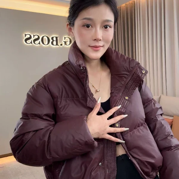 【耿老板447#S】2025款安可拉红免洗皮立领加厚显瘦短款面包羽绒服