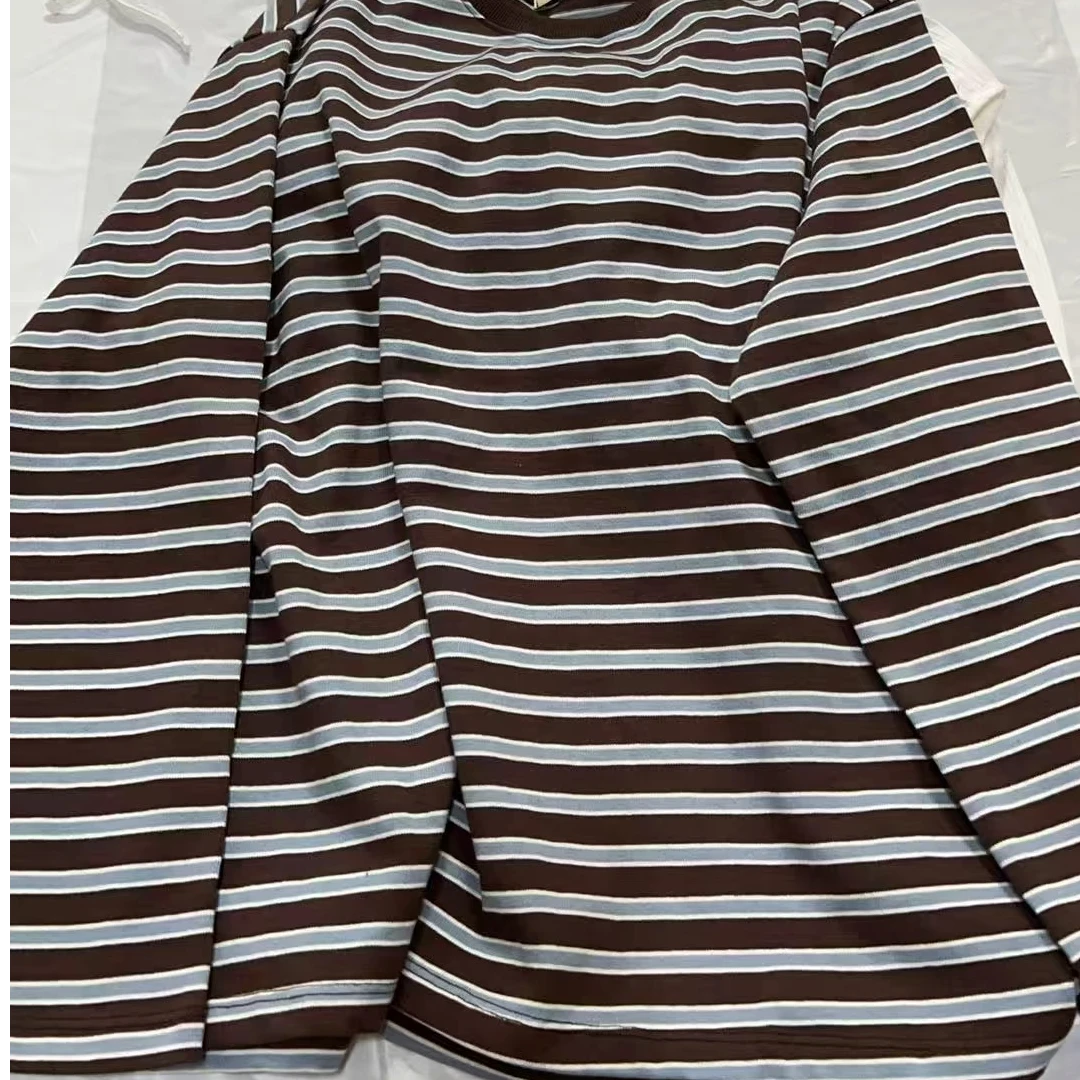 ［小小布］no退换-东大门正品p5o蓝咖色条纹卫衣