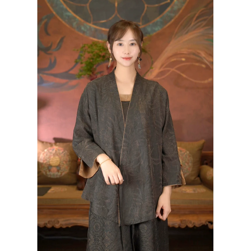 爱上莲心香云纱【花开富贵】手镯袖 新中式老钱风复古传统中国风