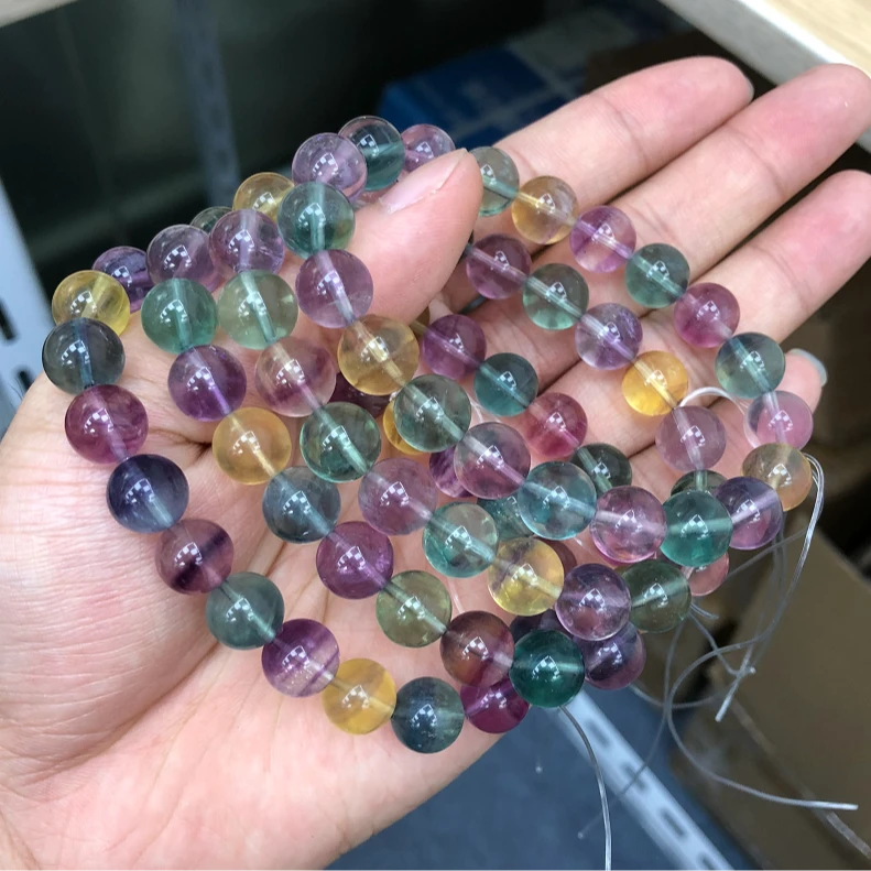 （新品上新）天然浅色彩萤石手链多样性发一