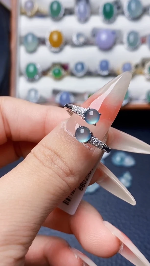 银S925镶嵌戒指翡翠2235