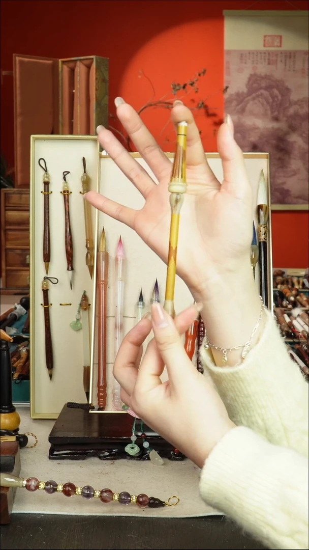 78号闪孤品高货毛笔链接 清水试笔 蘸墨不退