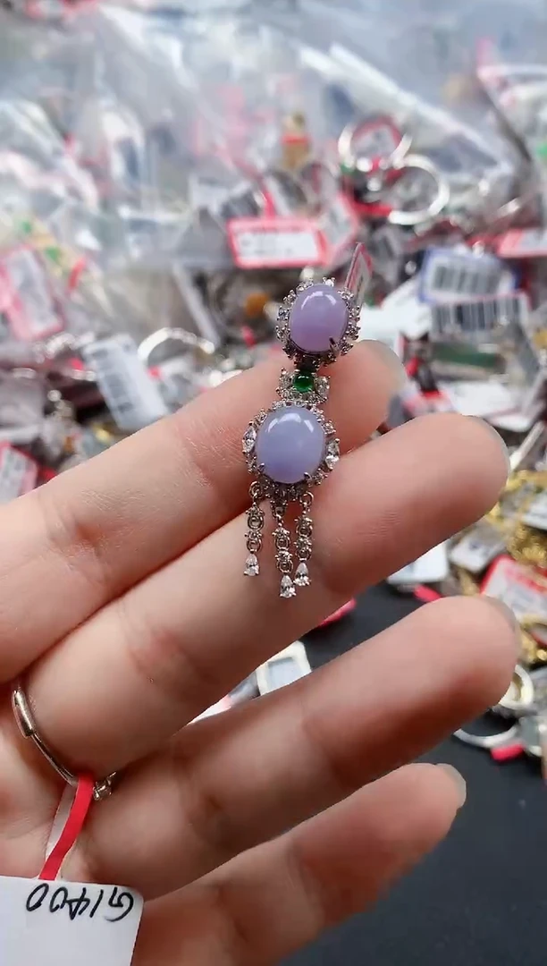 银S925镶嵌戒指翡翠天然A货缅甸翡翠