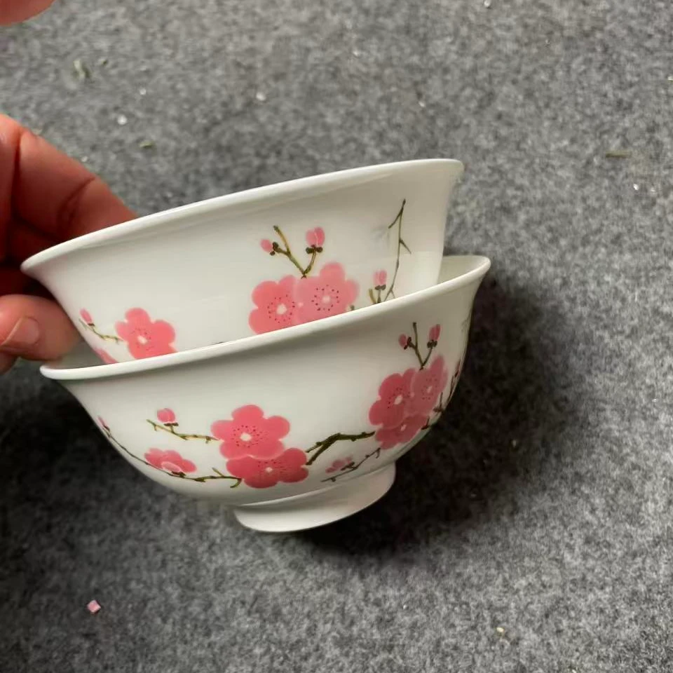 翠竹红梅米饭碗2个