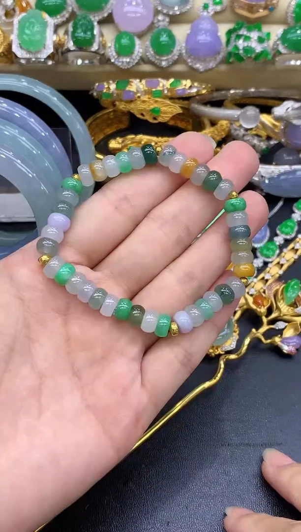 18K金镶嵌手链翡翠206-中国好珍宝