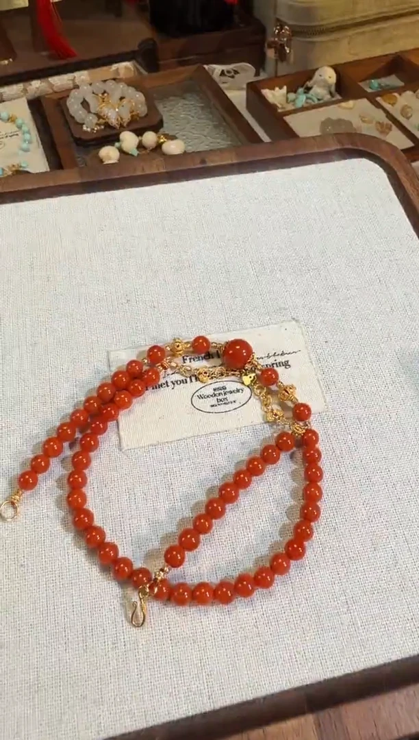 【闪购商品】南红玛瑙手链银S925镶嵌双圈