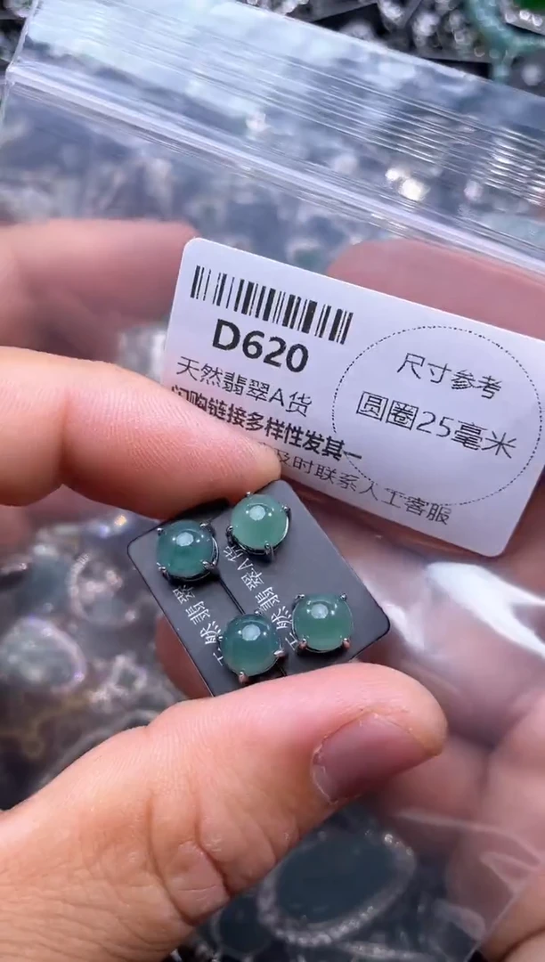 【闪购商品】翡翠颈饰未镶嵌D620耳钉 多样性发其一