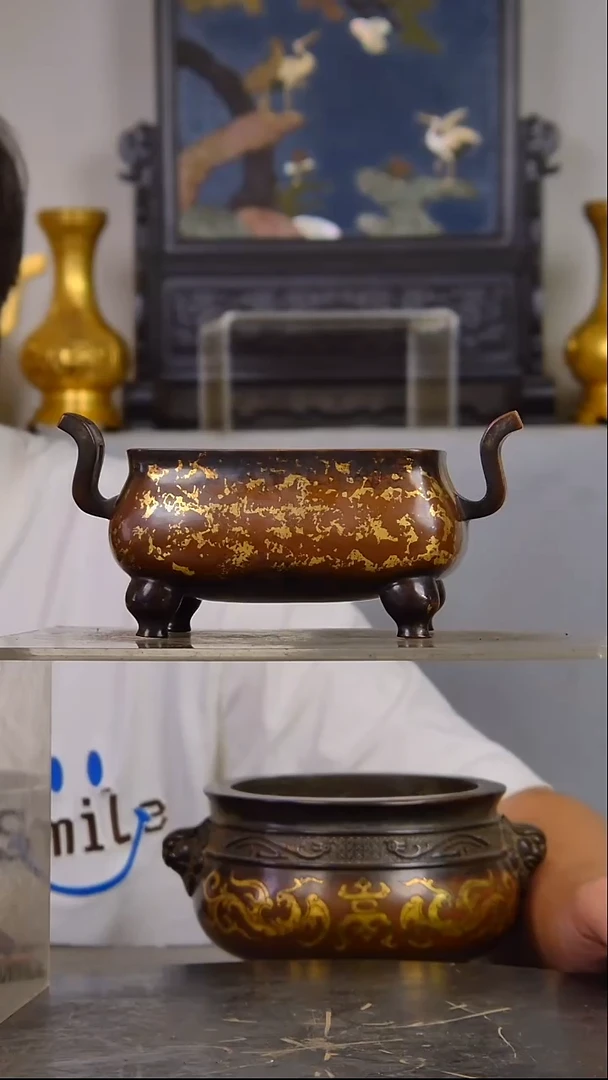 瓷片梅****藏精美香炉放漏结缘52638