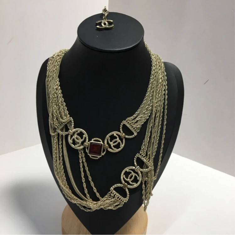 99新 Chanel/香奈儿 汤/P244692670/重工金属多链条 腰链 毛衣链